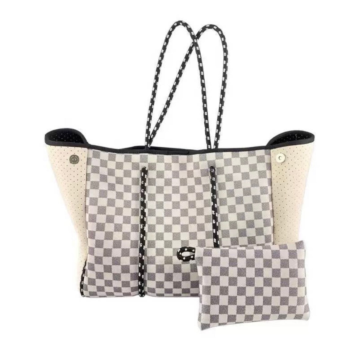 Decjuba - D-Luxe Punched Neoprene Tote with zip purse on Designer Wardrobe