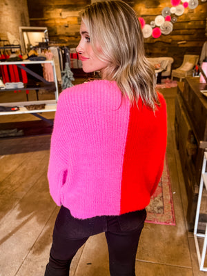 Ella Colorblock Twist Sweater