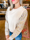 Melanie Sweatshirt Top in Pale Blush
