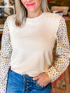 Melanie Sweatshirt Top in Pale Blush