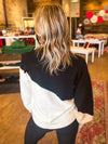 Ainsley Asymmetrical Sweater in Blacki Multi Colorblock
