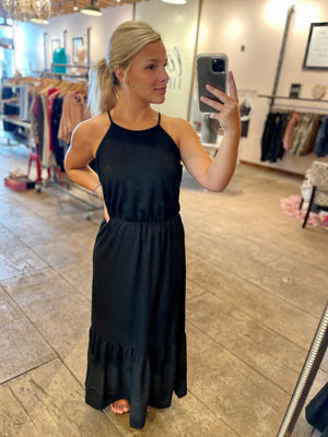 Walk This Way Halter Maxi Dress