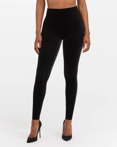SPANX Sequined Faux-Leather Leggings - Macy's