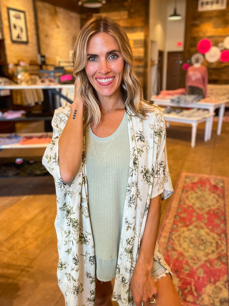 Mint To Be Floral Kimono