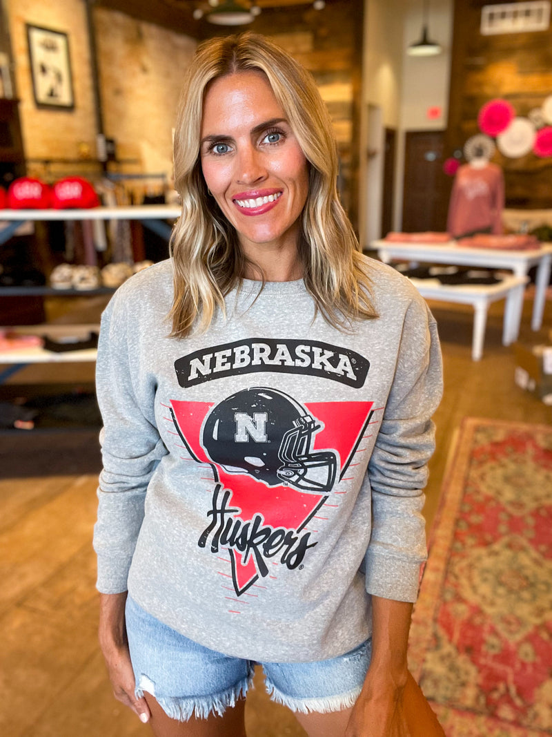 Nebraska Elway Triangle Unisex Fleece Crewneck