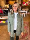 Cassie Quilted Puffer Jacket in Olive