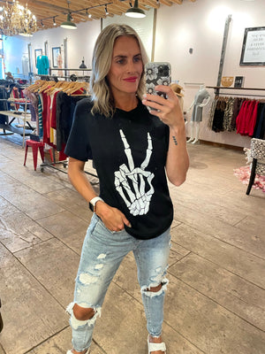 Skeleton Peace Sign Tee