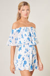 Fond of You Floral Off the Shoulder Besame Romper