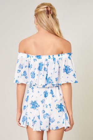 Fond of You Floral Off the Shoulder Besame Romper