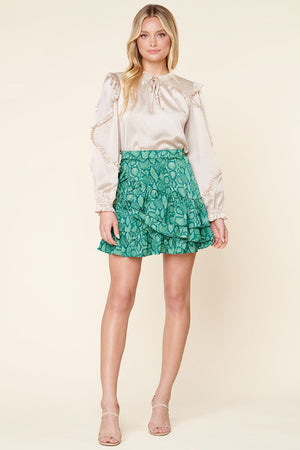 Gwendolyn Snake Print Ruffle Skirt