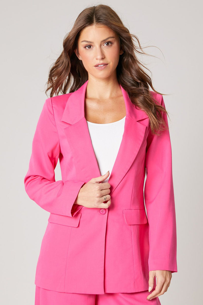 Power Moves Fitted Blazer in Fuchsia