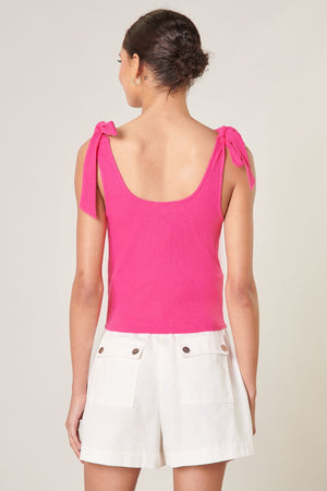 Ripley Ribbed Scoop Neck Tank in Pink