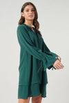 Karyssa Double Layer Trapeze Dress in Emerald